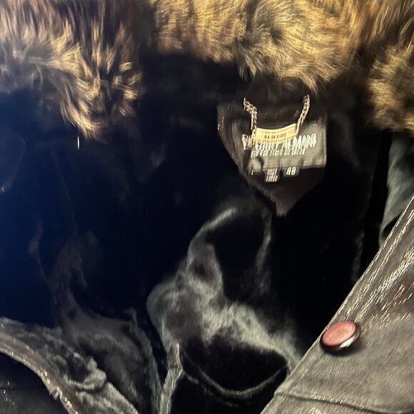 Vintage 90s Elegant Maxi Faux-Fur Coat Dark Chocolate Brown - Picture 10 of 14